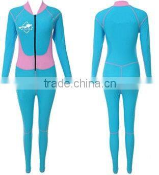 long sleeve Blue diving Rash guard women's Blue full Bikini women's Blue wetsuit for diving
