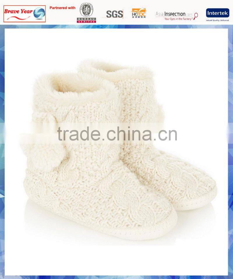 girls fashion cream cable knit winter boot