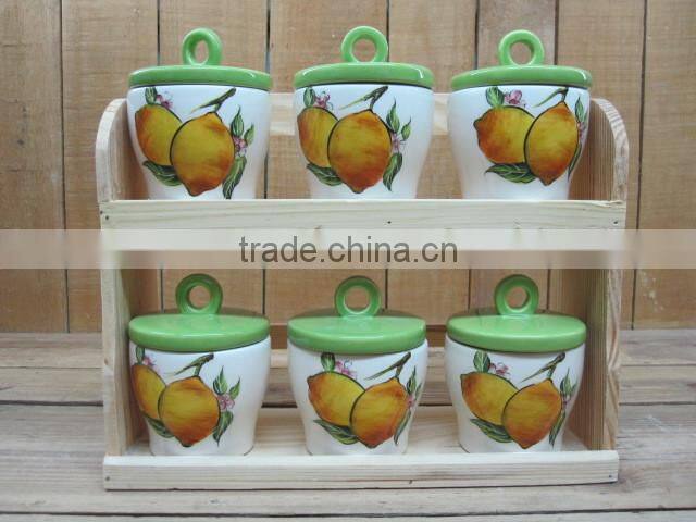 Factory direct sale white ceramic teapot with lemon decal