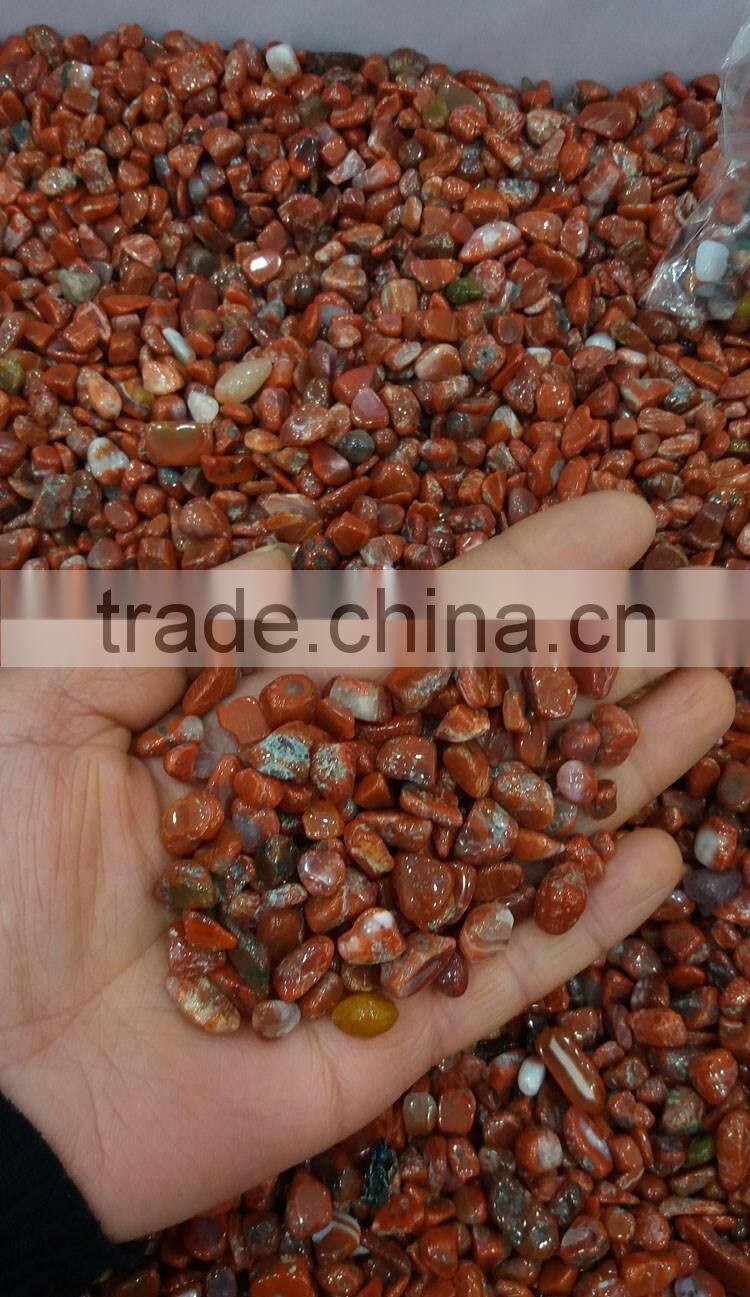 natural crystal gravel Southern red agate crushed tumbled stone red jade for home decor
