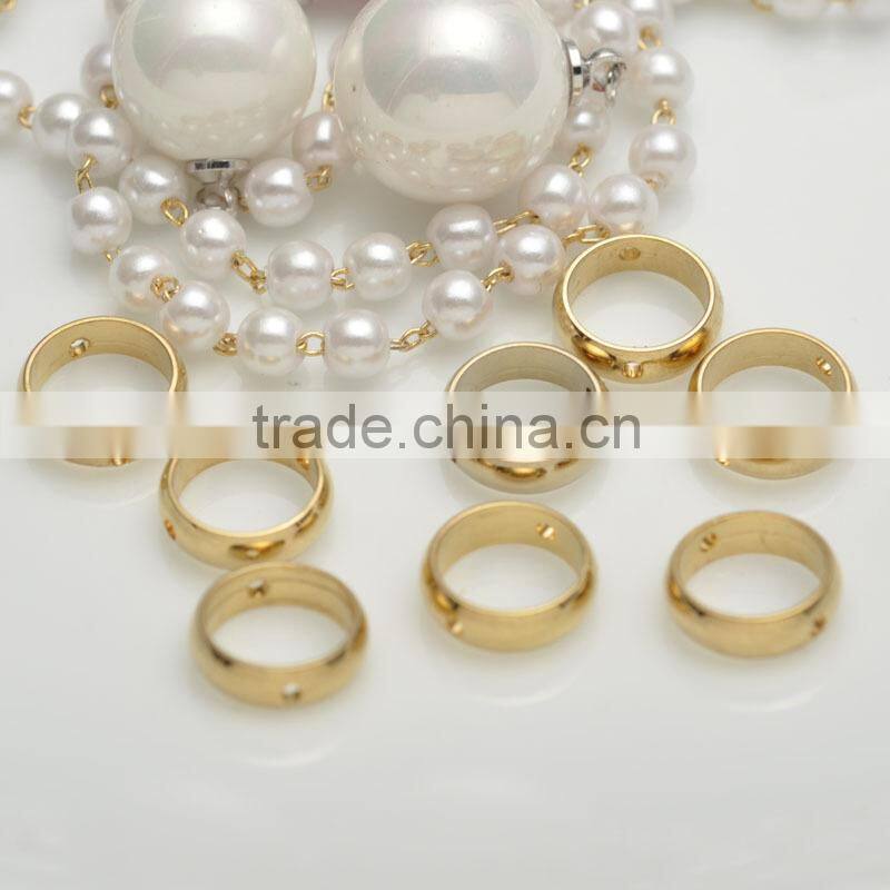 Wholesale round shape metal brass jewelry accessory bead for necklace bracelet