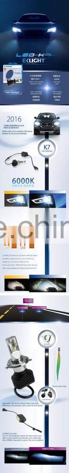 2016 E-mark approved led headlight bulb 9007