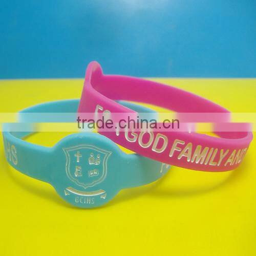 Heart Shape Wristbands, 1/2 Inch Wristbands, Debossed Color Filled Silicone Wristbands