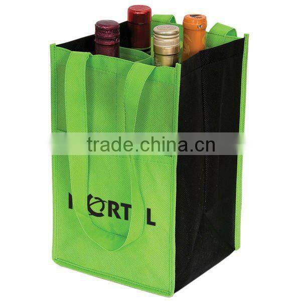 Promotional Non Woven Four Bottle Wine Bag