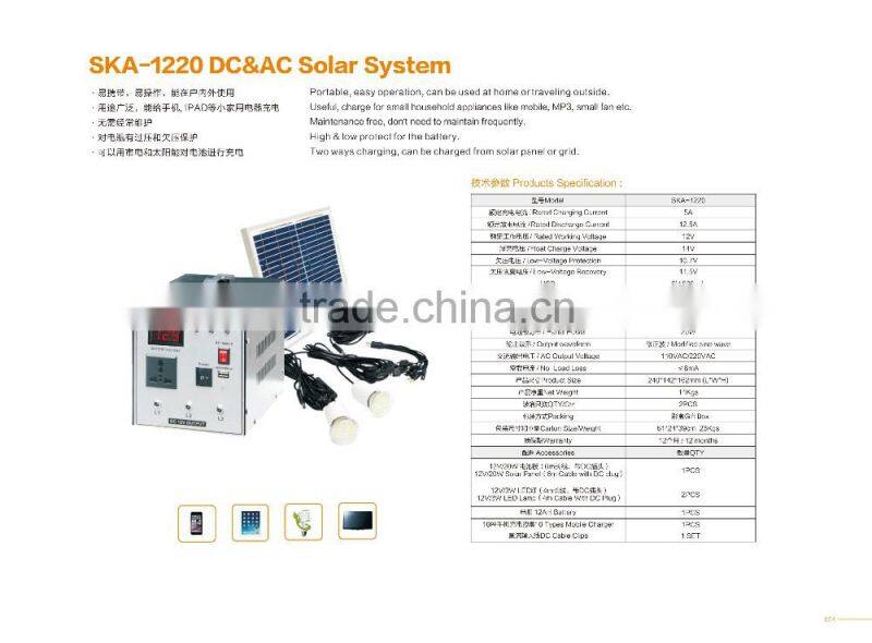 protable off-grid 9AH Solar Camping System home solar system