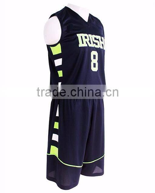 Daijun OEM navy number polyester basketball jersey logo design