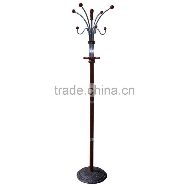 Black Metal Coat Hat Rack 2-tier Garment Drying Rack Clothes Shoe Organizer