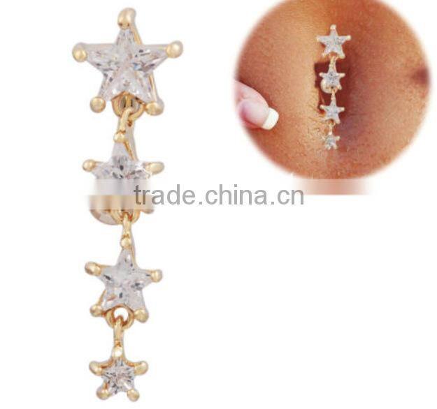 Sex Women Star Shape Belly Ring Navel Ring