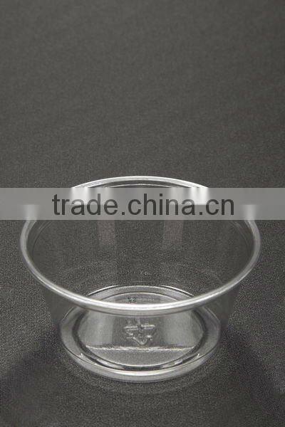 PET plastic portion cup with fild dome