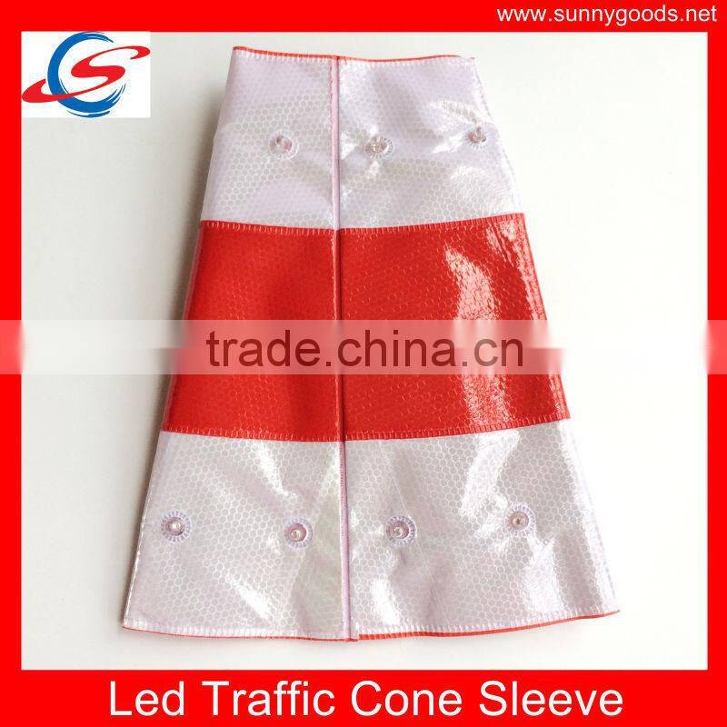 14pcs led top reflective led light traffic cone