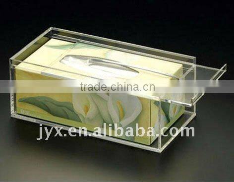 Elegant design acrylic facial tissue box holder with flowers printed