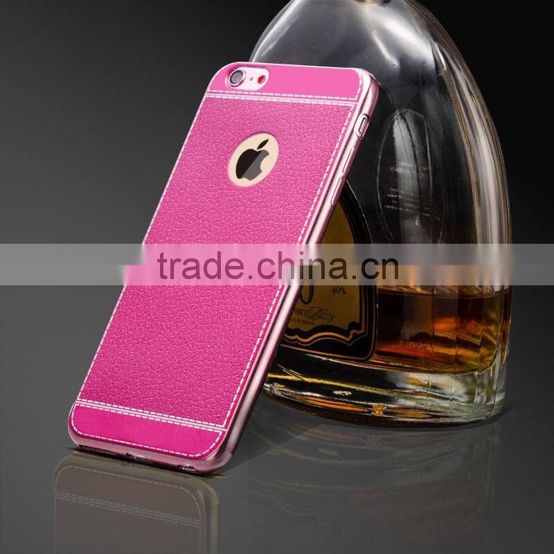 Litchi Grain Luxury Plating TPU Cover Case for iPhone 7 7 Plus Soft Silicone Plating Bumper Case for iPhone 7 7 Plus