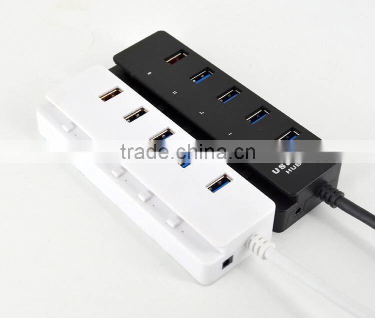 Super Speed usb 3.0 hub, 5 port usb 3.0 hub with individual on/off switches , 4 port USB HUB +1 quick charging port