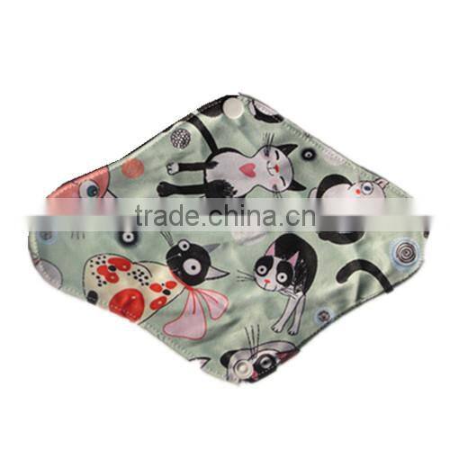 Wholesale!!! 2016 Popular Bamboo Mama's Cloth Printed Menstrual Pads Liners Washable