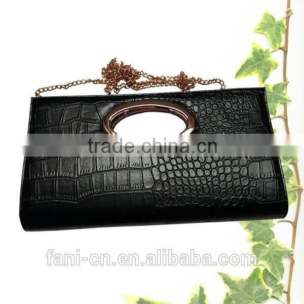 Luxury style crocodile genuine leather single shoulder bag with chain shoulder for women