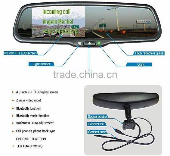 high quality parking sensor system car backup camera rearview mirror with parking sensor