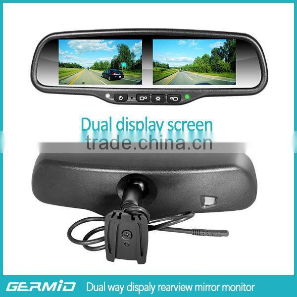 Rear view camera display monitor with adjustable parking line OEM mirror vehicle interior rear view mirror