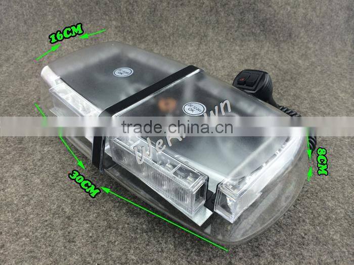 DC12V-24V led lightbar, 24 LED 24W Beacon light with Magnets ,Emergency Strobe Light bar 4 colors LED warning Light