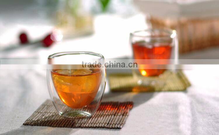 High Quality Custom Double Wall Shaker Small Joyshaker Glass Tea Cup