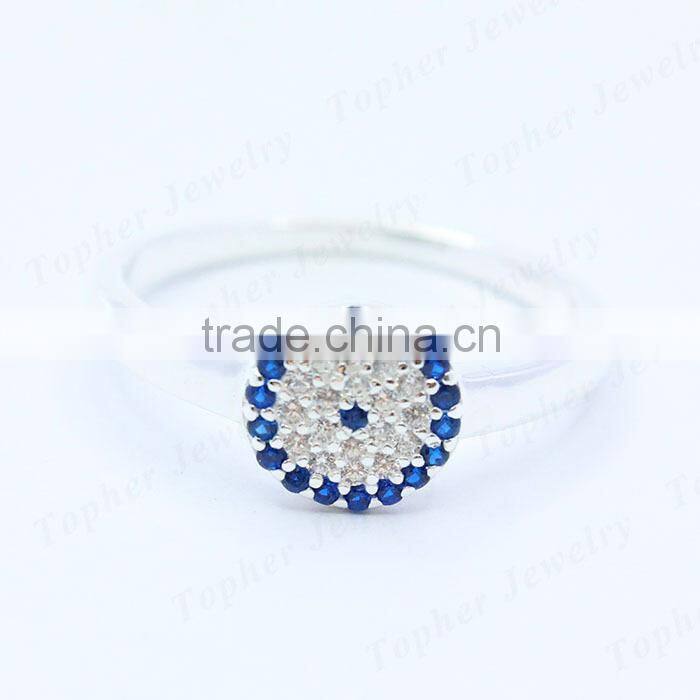 Bulk sale cheap rhodium plated 925 silver china cz rings
