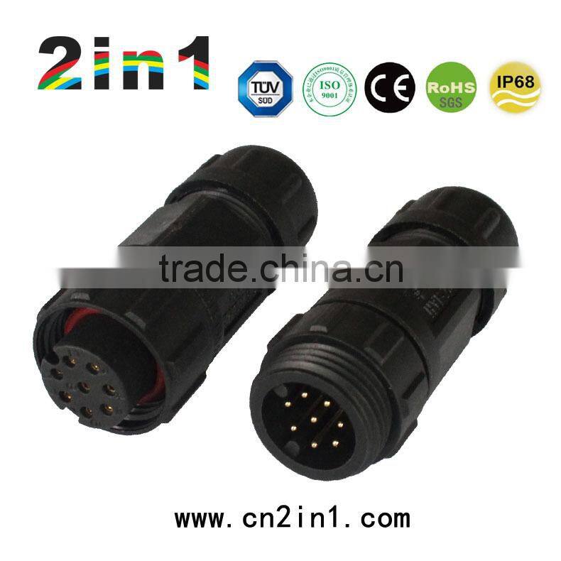 SQ19-8P IP68 Soldering Electric Cable Wire Waterproof Connector