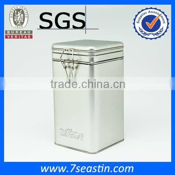 silver custom floral tea tin box