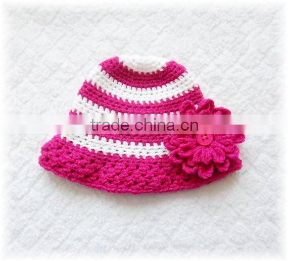 Newborn Baby Girl Crochet Flower Sun Hat