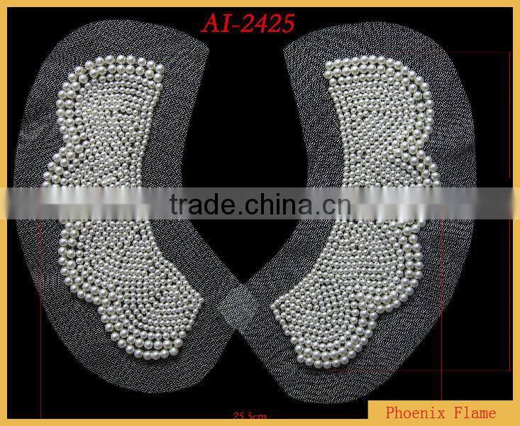 White pearls beaded embellishement AI-2425