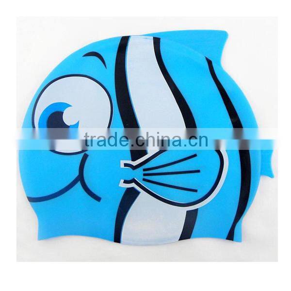 animal print silicon swimming cap,cartoon swim cap hat,children swimming cap