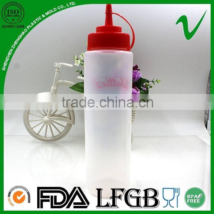 700ml LDPE empty plastic type ketchup squeeze bottle with food grade