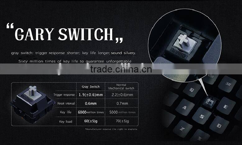 87 keys led backlight metal mechanical keyboard