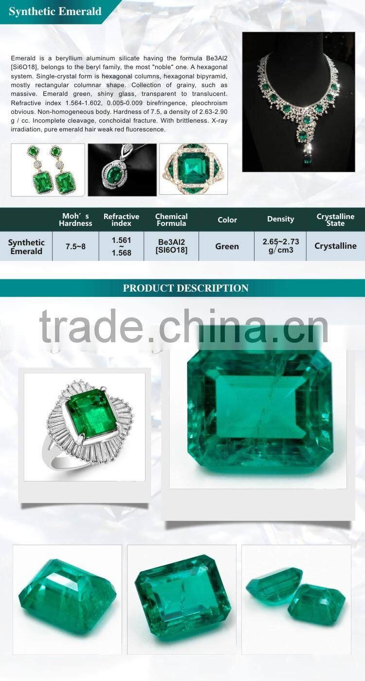 Colombian Emerald emerald cut 8*10mm synthetic emerald stone for emerald jewelry