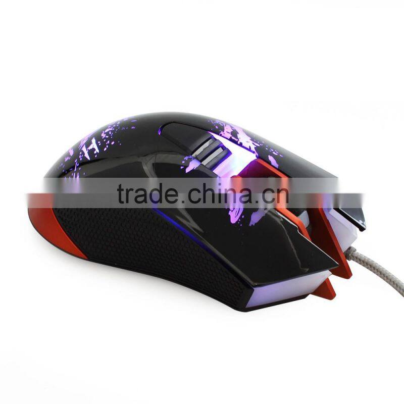 Optical USB Wired Gaming Mouse 7 Button USB LED Light Plug Play