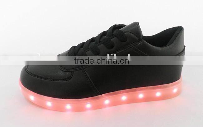 2016 New Shinning PU Light Up Children Casual LED Sneaker Sports Running Shoes