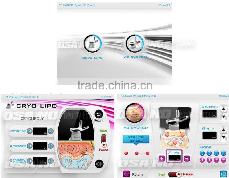 Portable 2 in 1 Cryolipolysis Fat Freeze Cellulite therapy Machine with Vacuum RF Roller skin tighten and weight loss machine