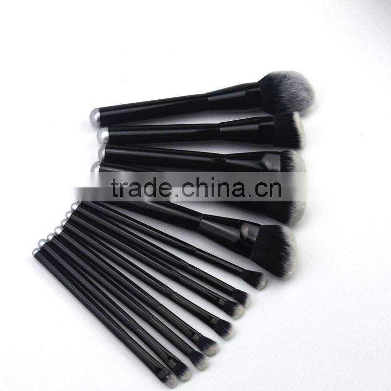 New style wooden handle classic black cosmetic makeup brushes professional free sample