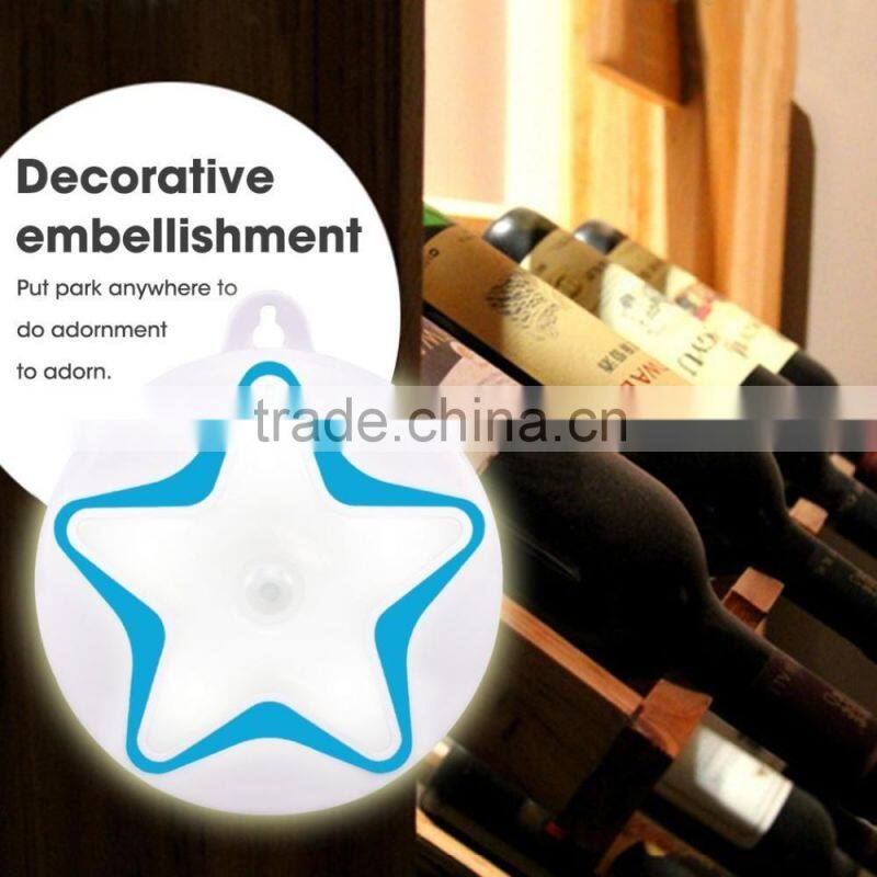 Rechargeable LED Wireless Light-operated Motion Sensor Wall Light Cute Star LED Night Light For Balcony Corridor Wardrobe Garag