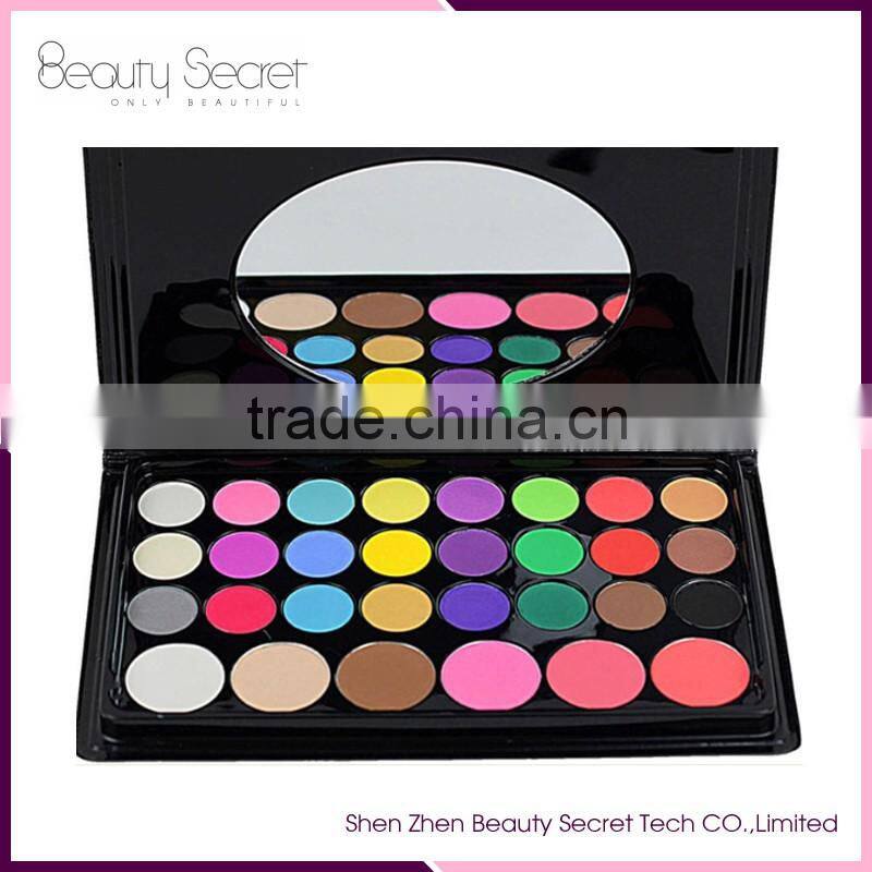 Wholesale cosmetics makeup high pigment glitter eyeshadow with mirror