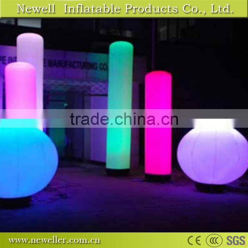 Hot sale inflatable pillar print logo with LED