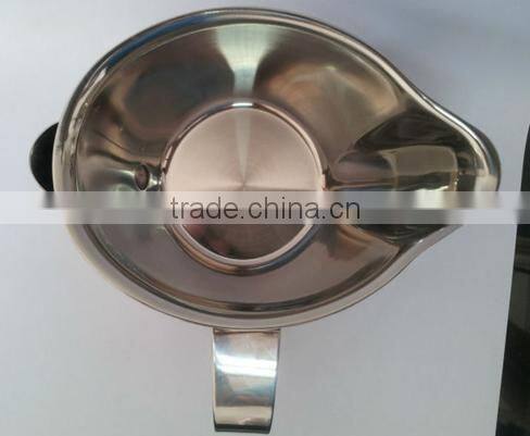 China manufacturer supply stainless steel sauce cup gravy boats with saucer stainless steel gravy boat