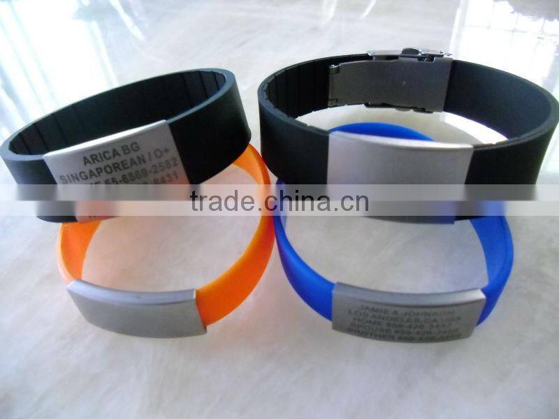 Manufacture OEM adjustable designer bracelet alert wristband