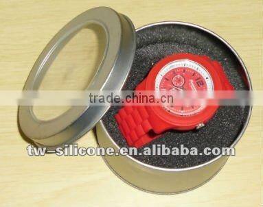 display metal watch box with window tin box for watch