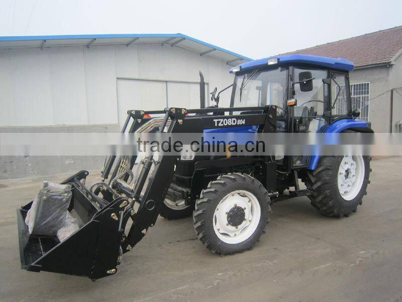 80hp 4wd tractor with cabin with front end loader