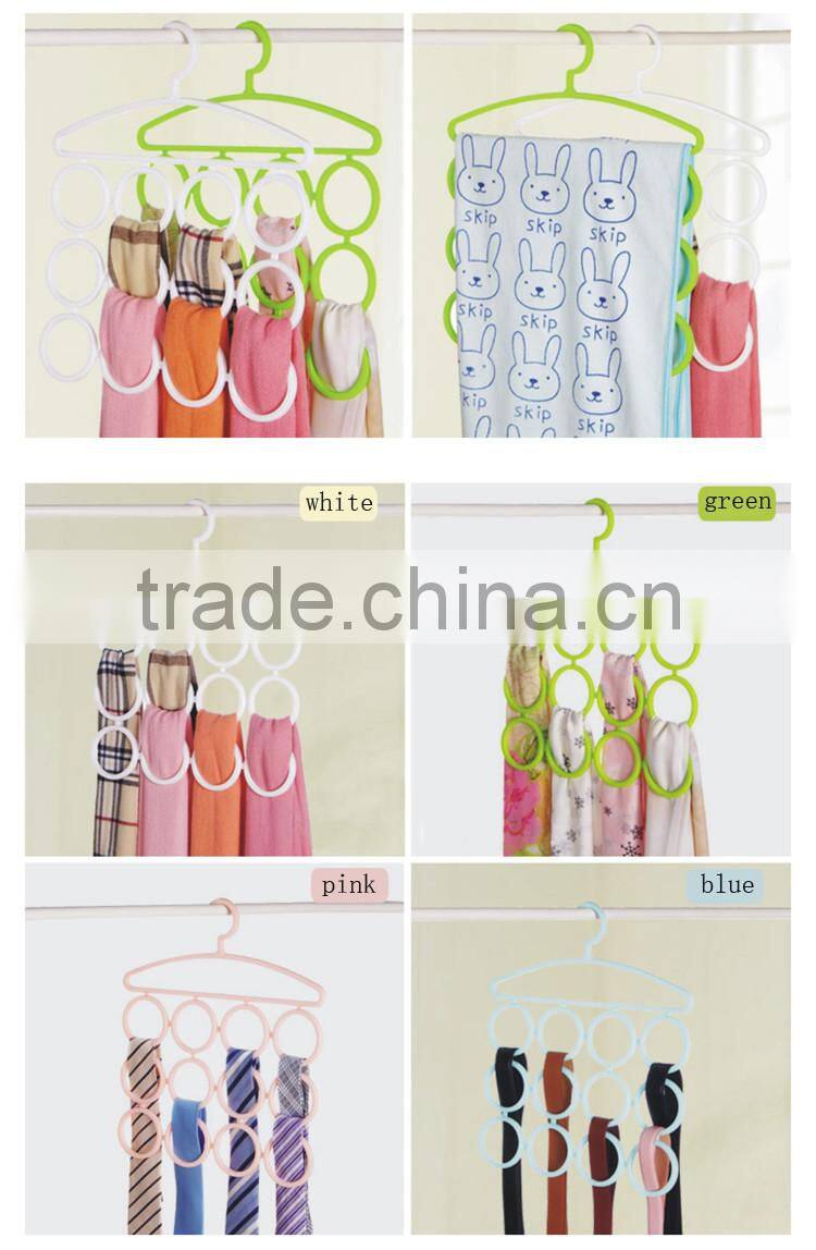 Pink hanger 12 slots scarf tie belt closet organizer accessory holder