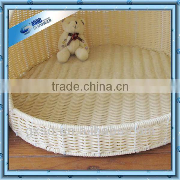 SD products white eco-friendly plastic rattan pet basket lovely cat house