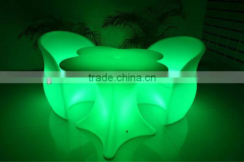 color change LED luminous study dining platic table and chair