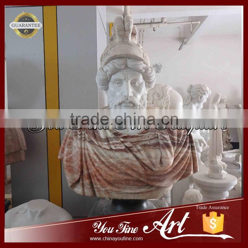 Life Size Marble warrior head bust statue