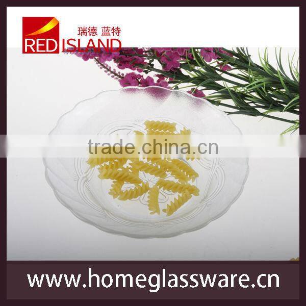 clear glass plate with beatiful pattern