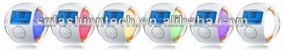 2013 Newest Novel Digital LCD Alarm Clock with 7 colorful changing light