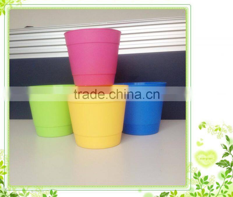 Round flower pot colorful garden plastic flower pot decorative plastic flower pot